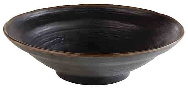 APS kom -MARONE-, Ø 30,5 cm, hoogte: 8,5 cm, 2 liter, melamine, zwart, met bruine rand, 84174