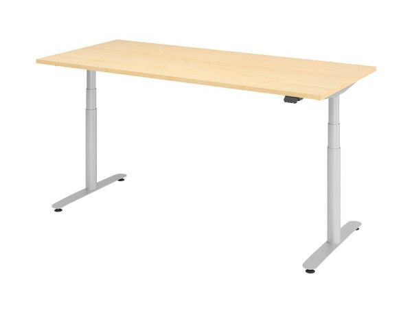 Hammerbacher zit-sta bureau elektrisch 180x80cm esdoorn/zilver, VXDLR19/3/S