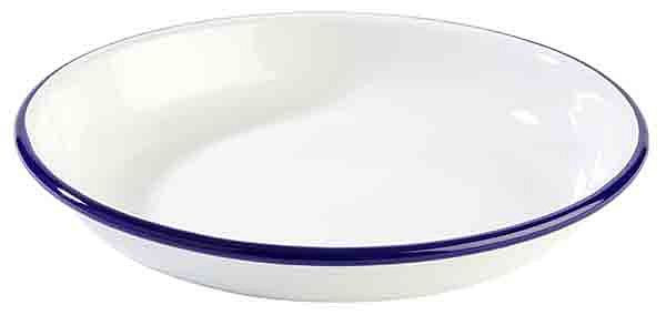 APS bord, diep -ENAMELWARE-, Ø 22 cm, hoogte: 3,5 cm, geëmailleerd plaatstaal, binnen: wit, buiten: wit, 40662