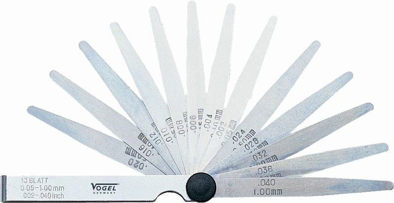 Vogel Germany voelermaatset, per stuk in folie, 0,05 - 1,00 mm / .002 - .040 inch, 13 vellen, 411005