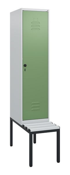 C+P luierkastje Classic PLUS, met onderbank, 1950x400x815mm, 7035/6011, draaigrendel, 0800505-12 S10036