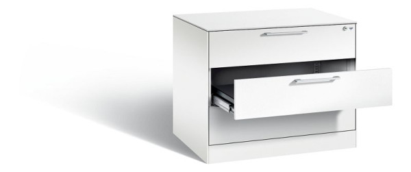 C+P archiefkast Asisto, H710xB800xD600mm, kleur: verkeerswit, beugelgreep, 146273-323 S10184