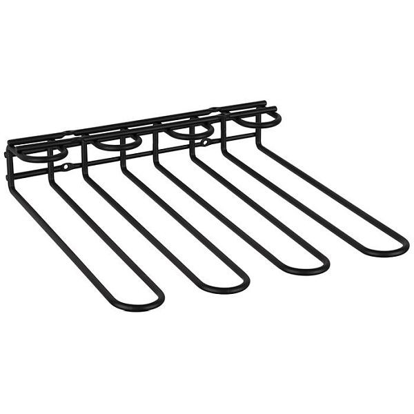 APS glasrail, 29,5 x 32 cm, hoogte: 6 cm, metaal, 6 mm dik, zwart gepoedercoat, biedt ruimte voor 12 glazen, 93399