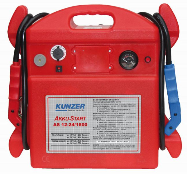 Kunzer startaccu draagbaar 12V 1600A, 24V 800A, AS 12-24/1600