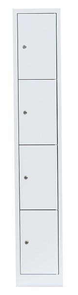 Lüllmann stalen compartimentenkast, 1800 x 315 x 500 mm, signaalwit/signaalwit, 520417