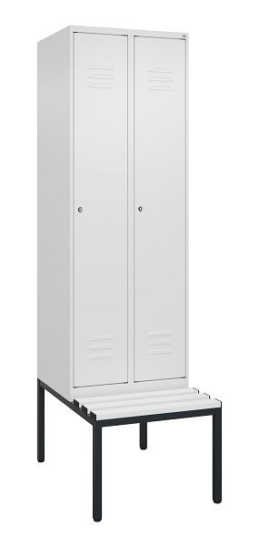 C+P luierkluis Classic PLUS met middenwand, 2 vakken, 2120x600x815mm, 9016/9016, cilindersloten, 0800507-20F S10029
