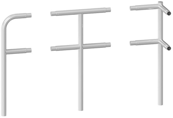Schake-beschermingsrailing, stalen buis Ø 48 mm, steunpaal voor inzetting in beton, eindpaal, thermisch verzinkt, 448_80
