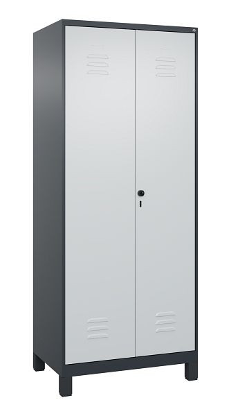 C+P Umkleidespind Classic PLUS SW, Füße, 2 Abteile, 1950x800x500mm, 7016/7035, Drehriegel, 080012-22 S10013
