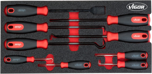 VIGOR haken- en schraperset, aantal gereedschappen: 9, V5070