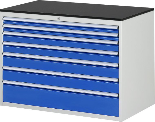RAU ladekast serie 7000, B1145xD650xH820mm, laden: 2xH60, 2xH90, 2xH120, 1xH180mm, werkblad melaminehars gecoat, 03-XXL5.0A-M.11