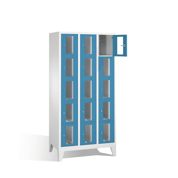 C+P lockerkast Classic, H1850xB900xD500mm, kleur: lichtgrijs / lichtblauw, 8010A305 S10003
