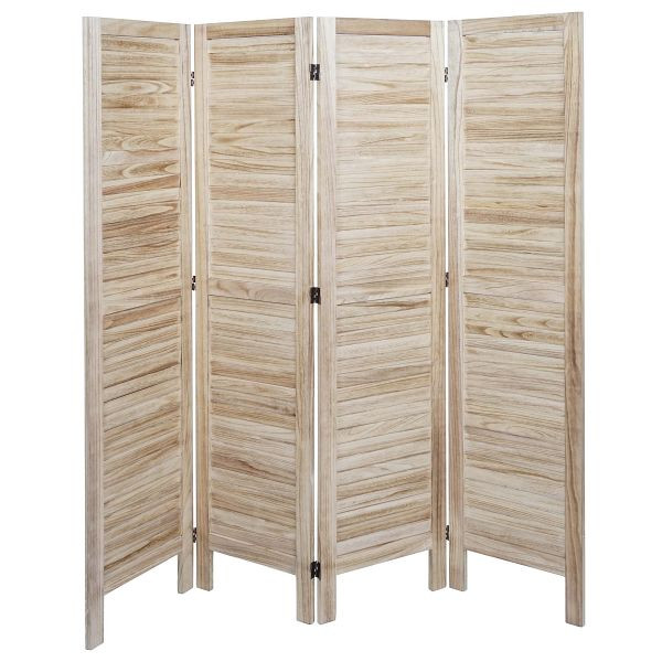 Mendler Paravent HWC-G30, scheidingswand, room divider, shabby look 170x162cm, lichtbruin, 94465