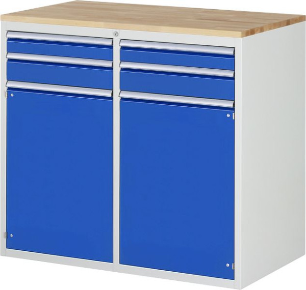 RAU ladekast 7000, 1145x650x1035mm, links: H90, H120mm, vleugeldeur, rechts: lade H90, H120mm, vleugeldeur, massief beuken, 03-LL7.12.12AB.11