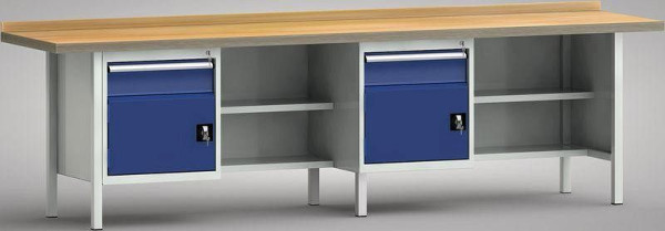 KLW standaard werkbank - 3000 x 700 x 845 mm L x D x H, WP388N-3000M45-E1680