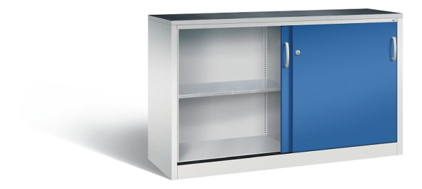 C+P schuifdeurkast Acurado, H1000xB1600xD500mm, kleur: lichtgrijs / gentiaanblauw, 2156-092 S10005