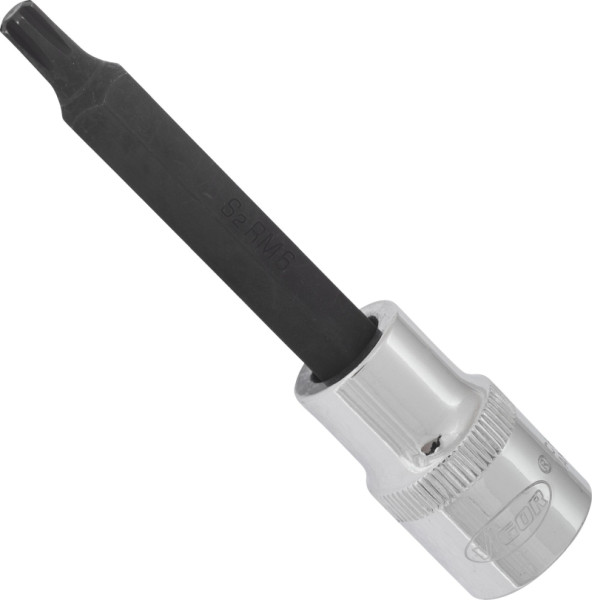 VIGOR RIBE schroevendraaierbit, hol vierkant 12,5 mm (1/2 inch), binnenwigprofiel Ribe-CV, M6, lengte: 100 mm, V2212