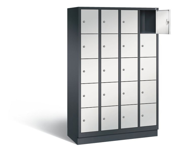 C+P lockerkast Evolo, H1800xB1190xD500mm, kleur: zwartgrijs/lichtgrijs, 48020-405 S10038