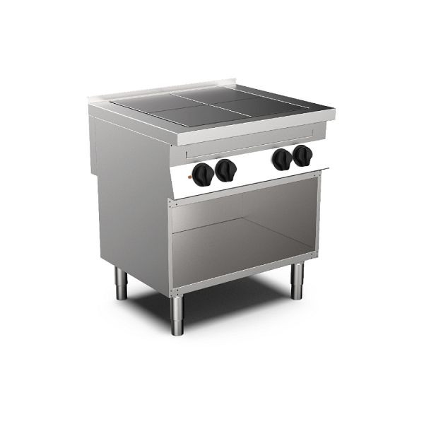 Mareno MO-700 elektrisch fornuis met 4 vierkante kookplaten, 80cm, 170.411