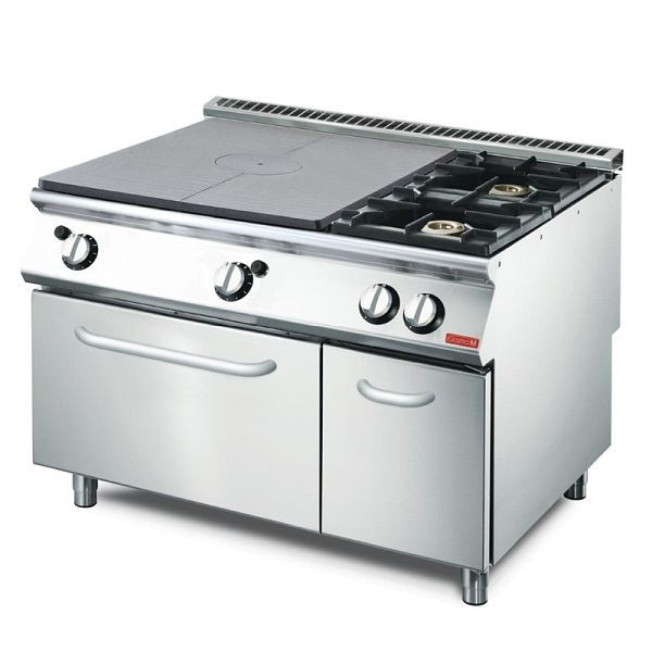 Gastro M gasfornuis met oven 70/120 TPFCFGB, 2 branders, 25,4 kW, GL935