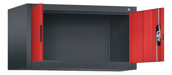 C+P bovenkast Acurado, H500xW930xD500mm, kleur: zwartgrijs / vuurrood, verzonken handgreep, 9284-000 S10185