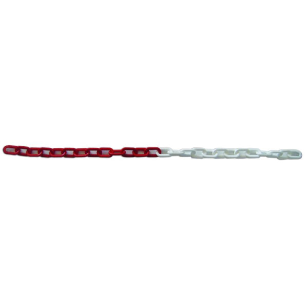Stein HGS HGS afzetketting van polyethyleen, schakeldikte 6 mm, rood/wit, verkocht per meter, 14359