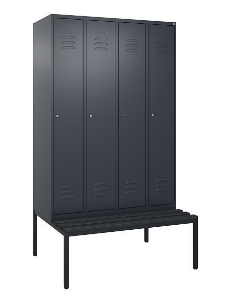 C+P luierkluis Classic PLUS met middenwand, 4 vakken, 2120x1200x815mm, 7016/7016, cilindersloten, 0800507-40F S10027