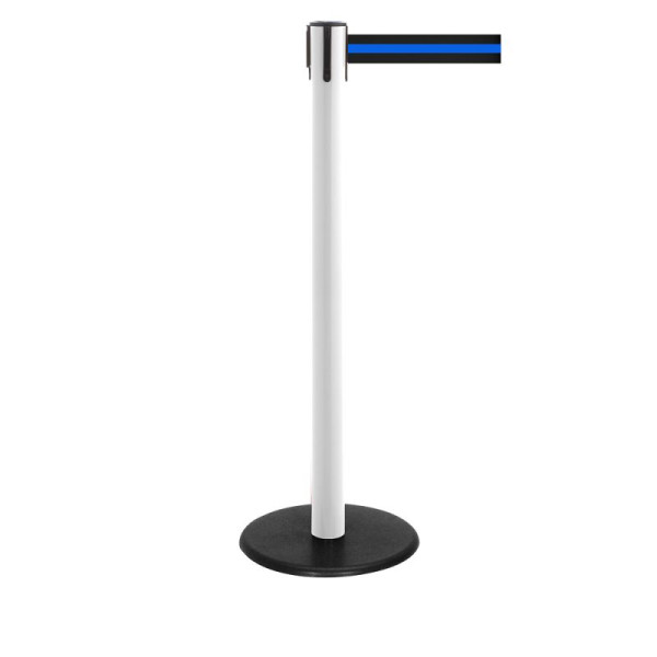 Stein HGS HGS personengeleidingssysteem -P-Line Famous-, wit, zwart/blauw/zwart horizontaal (gestreept), met magnetisch riemuiteinde, riemlengte: 4 m, 12821-0704