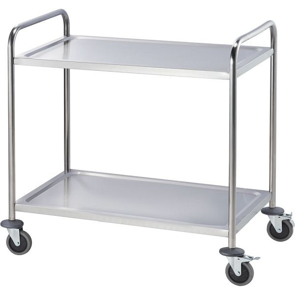 Stalgast serveerwagen van roestvrij staal, met twee planken, 860 x 540 x 940 mm (BxDxH), LT0711002