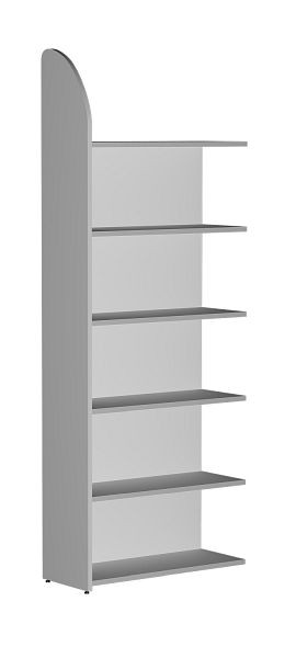 Kerkmann DANTE plankenveld 2250 x 800 mm met achterwand, 6 planken, lichtgrijs, 50985011