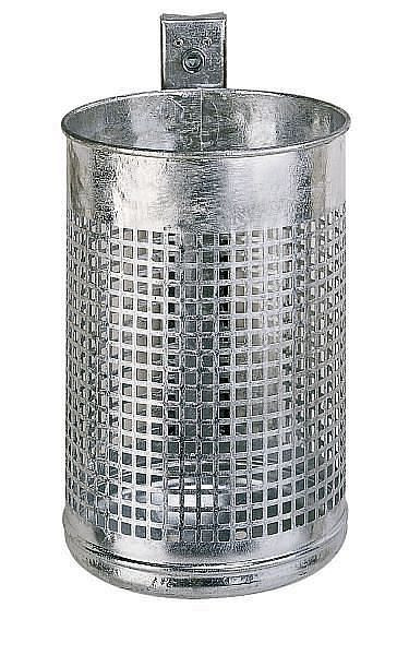 Renner afvalcontainer ca. 20 L, geperforeerd, voor wand- en paalmontage, thermisch verzinkt, 7013-00FV