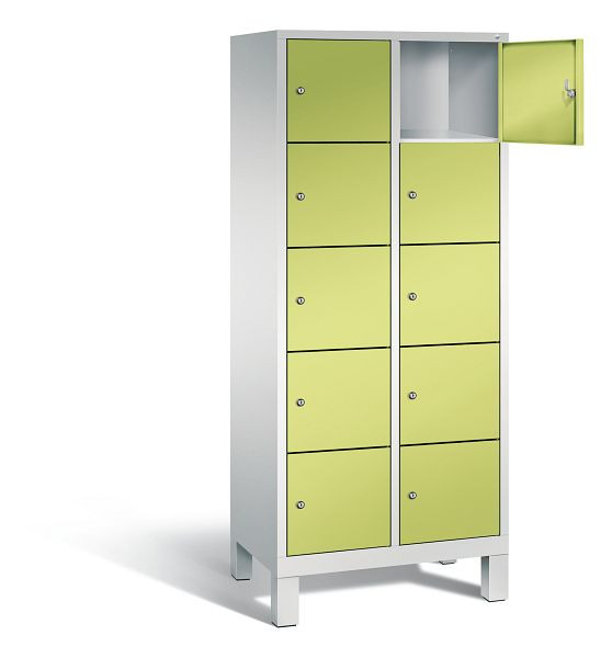 C+P lockerkast Evolo, H1850xW810xD500mm, kleur: lichtgrijs / virid groen, 48010-225 S10071