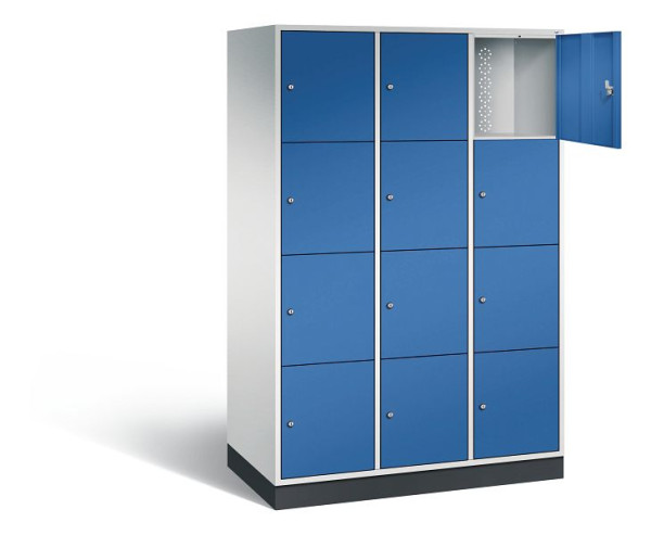 C+P XL lockerkast Intro, H1950xW1220xD590mm, kleur: lichtgrijs / gentiaanblauw, 8470-303 S10055