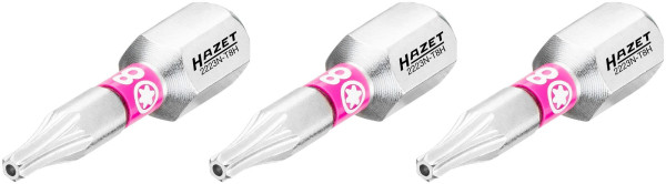 Hazet bit, massieve zeskant 6,3 (1/4 inch), Tamper Resistant TORX® profiel, T8H, aantal gereedschappen: 3, 2223N-T8H/3