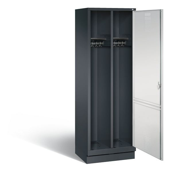 C+P zwart wit kastje Evolo, H1800xW610xD500mm, kleur: zwart grijs/lichtgrijs, 48220-20 S10029