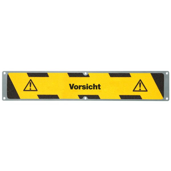 Meelbroek antislipplaat aluminium met m2 antislipcoating, "Let op" 114x635mm, APM15F1
