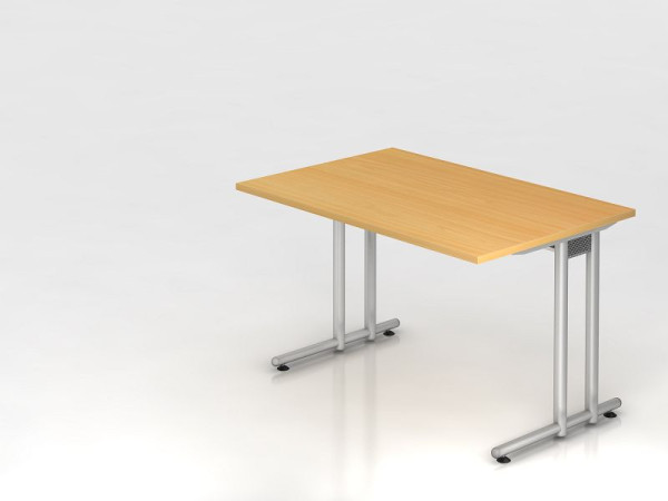 Hammerbacher bureau C-poot 120x80cm beuken/zilver, werkhoogte 72 cm, VNS12/6/S