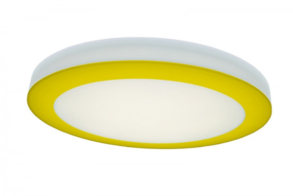 rutec Projekt ASCAR wand- en plafondlamp DALI diameter 335mm, H70mm, 230V, 16W, IP20, 3000K, CRI80 - geel, PBE183