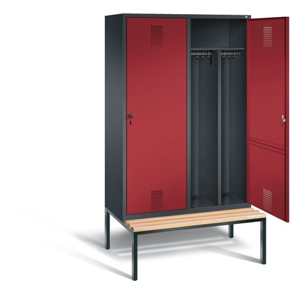 C+P zwart wit kastje Evolo, H2090xW1190xD500mm, kleur: zwartgrijs/robijnrood, 48250-40 S10100