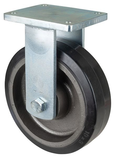 BS Rollen zwaarlastwiel, bokwiel, wielbreedte 75 mm, wiel-Ø 250 mm, draagvermogen 750 kg, zwarte elastische banden, gegoten, kogellagers, RR110.B81.251