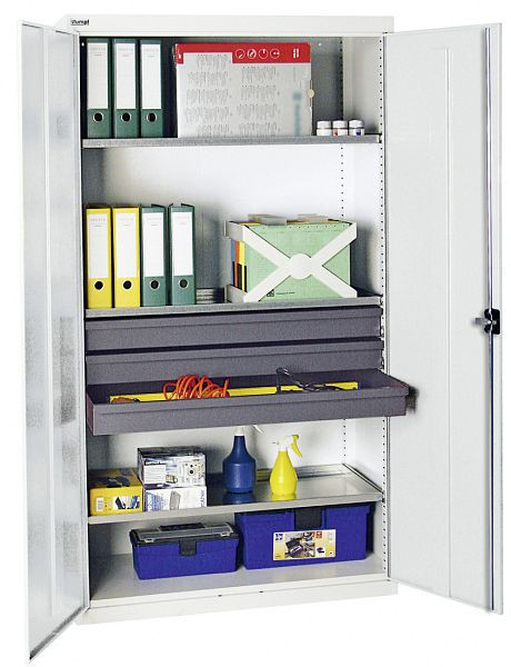 stumpf gereedschaps- en materiaalkast serie 3000, 7035/7035, 3 laden 100 mm, 3 legborden, 3008207