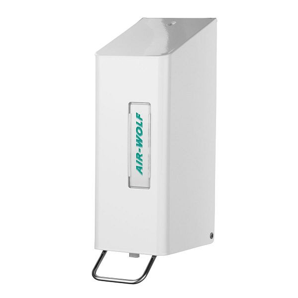 Air Wolf zeep- en desinfectiemiddeldispenser, wandmontage, wit, 600 ml, roestvrij staal, Omega-serie, 29-101