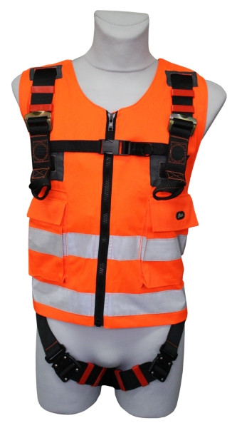 Funcke veiligheidsharnas met oranje waarschuwingsvest, 10020202