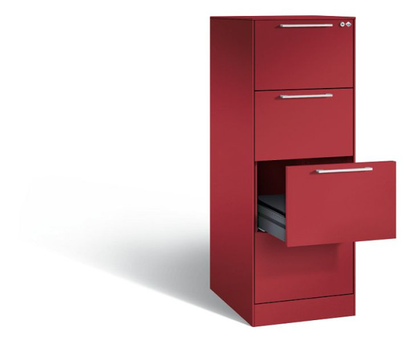 C+P archiefkast Asisto, H1310xB440xD600mm, kleur: robijnrood, beugelgreep, 146225-421 S10042