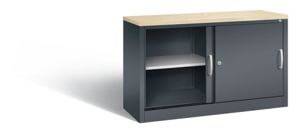 C+P dressoir met schuifdeuren Acurado, H720xB1200xD400mm, kleur: antracietgrijs, beugelgreep, 2 niveaus, 5723-00 S10380