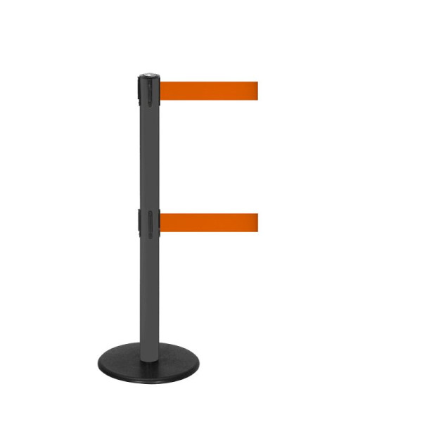Stein HGS HGS personengeleidingssysteem -P-Line Duo-, antraciet, oranje, met veiligheidsslot (zelfontgrendelend), riemlengte: 2 x 2,3 m, 36399-1503