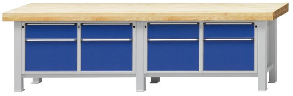 ANKE Werkbänke Schwerlastwerkbank, Modell 205 VS, 3000 x 800 x 900 mm, RAL 7035/5010, BMP 100 mm, 322.205