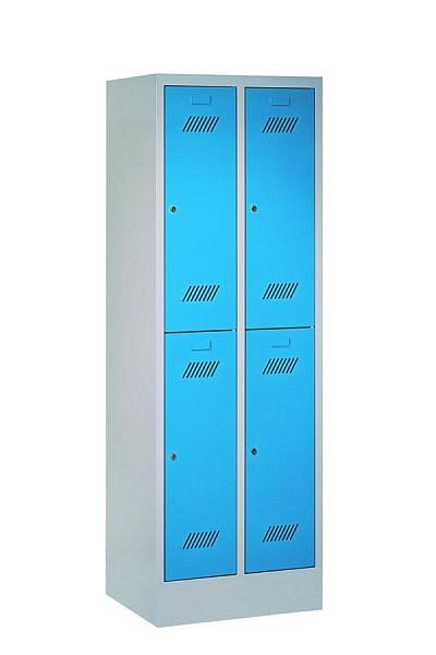 Pavoy Kleider-Schließfachschrank mit Sockel 1850/500/600, 2b x 2h, Zylinderschloss, Abteilbreite 300, 60260-223-431-910