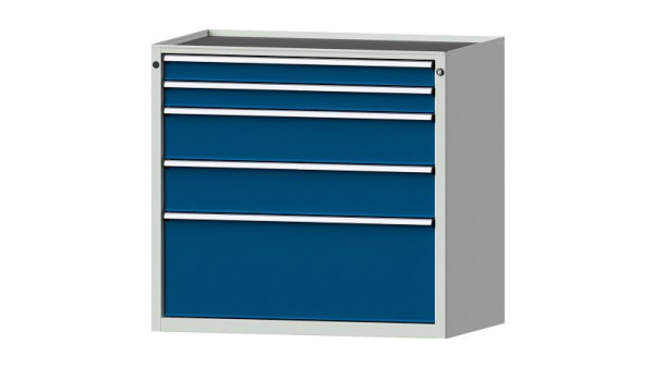 ANKE werkbanken ladekast, model 3009 V, 1060 x 675 x 980 mm, RAL 7035/5010, kuip, 611.416