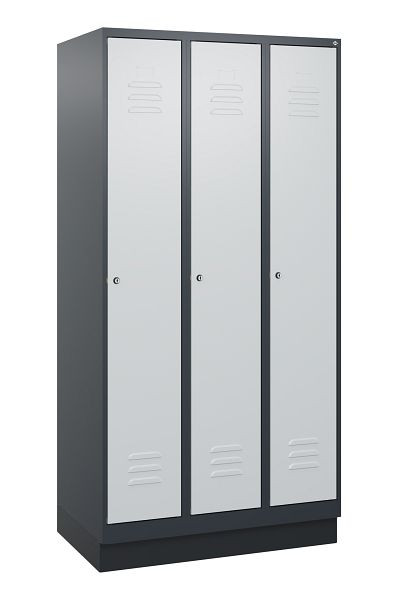 C+P luierkluis Classic PLUS, onderbouw, 3 vakken, 1800x900x500mm, 7016/7035, cilindersloten, 0800207-30 S10028