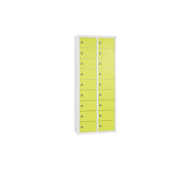 C+P Kleingefachschrank, 18 Fächer, H1130xB460xT200 mm, Weiß/Viridingrün, 80700-221 S10033